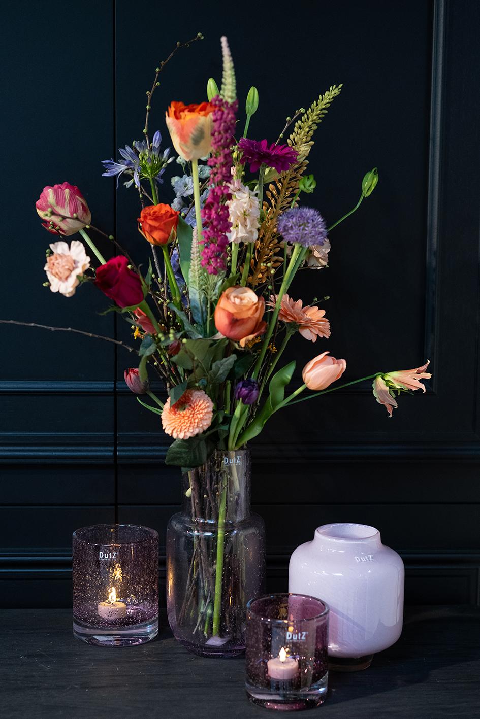 Vase Lato violet bubbles